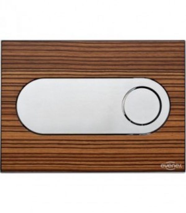 Plaque de declenchement Emon Evenes – optique bois/zebrano – rond commande par l&rsquo;avant (encastré 189)