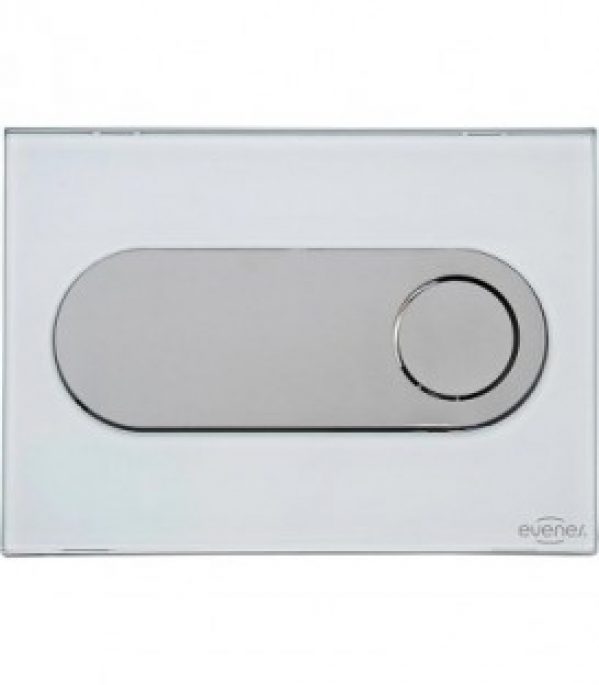 Plaque de declenchement Emon Evenes – verre blanc – rond commande par l&rsquo;avant (encastré 189)