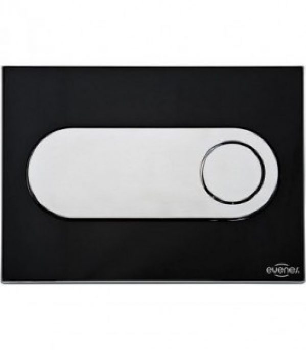 Plaque de declenchement Emon Evenes – verre noir – rond commande par l&rsquo;avant (encastré 189)