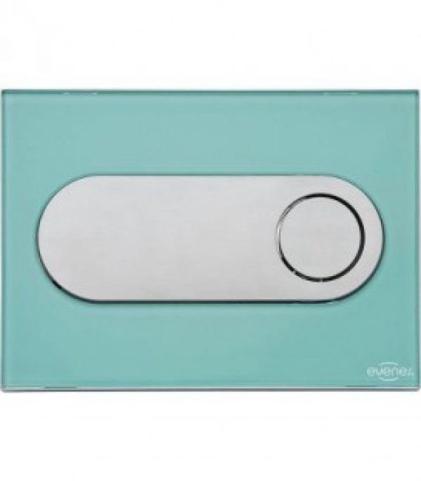 Plaque de declenchement Emon Evenes verre – vert menthe – Ronde commande par l&rsquo;avant (encastré 189)