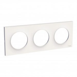 Plaque de finition ODACE Styl 3 postes – Blanc – S520706