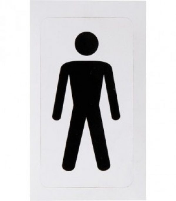 Plaque indicatrice « Messieurs » Couleur blanc, 110 x 60mm Feuille adhesive