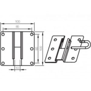 Plaque Oméga 100×100 avec selle Q16 CAME YM0119