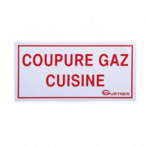 Plaque signalétique « Coupure Gaz cuisine » – 200×100 mm