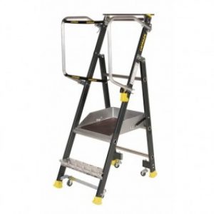 Plate-forme de rayonnage avec tablette porte colis et roulettes Stepper