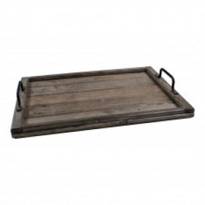 Plateau en bois de palette – Teinte noire – 50 x 35 x 3 cm