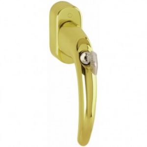 Poignée de fenêtre oscillo-battante à clé – laiton poli