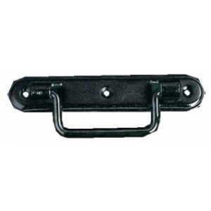 Poignée de volet battant sur platine emboutie – acier noir