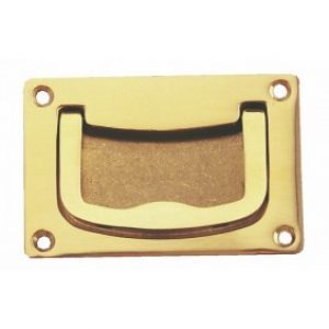 Poignée rectangulaire encastrable marine en laiton