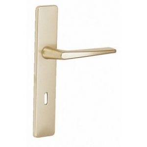 Poignées de porte Riviera sur grandes plaques, ton champagne