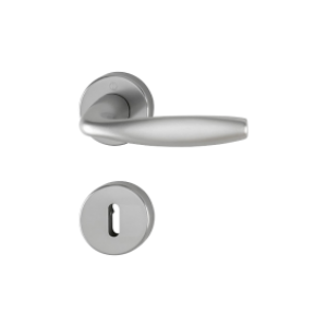 Poignées de porte sur rosaces – aspect inox – New York