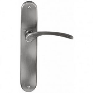 Poignées doubles sur plaques – laiton nickelé mat – entraxe 195 mm – Sara