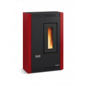 Poêle à granulés avec revêtement acier-Luisella -Noir ou Bordeaux 4,4Kw
