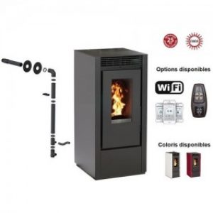 Poêle étanche 14KW Marina + Kit de raccordement façade étanche