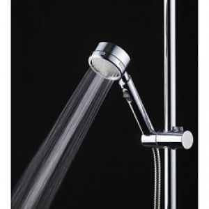 Pomme de douche avec support pliable en laiton chromé