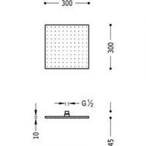 Pomme haute de douche carrée CUB-300 TRES