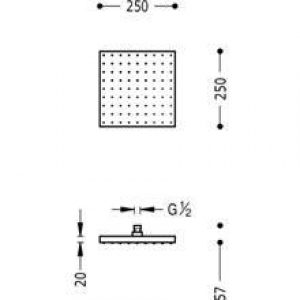Pomme haute de douche carrée FULL TRES