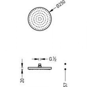 Pomme haute de douche ronde FULL TRES