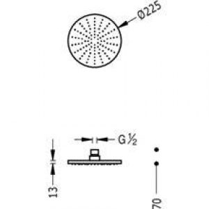 Pomme haute de douche ronde LEX-225 TRES