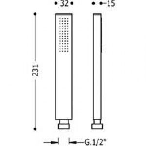 Pommeau anti-calcaire acier TRES SLIM