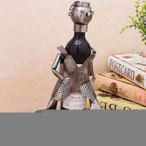 Porte-bouteille de style européen sous forme de joueur en acier inoxydable