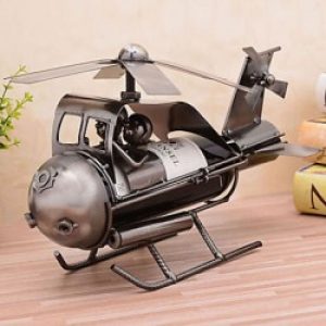 Porte-bouteille de style européen sous forme d&rsquo;hélicoptère en fonte