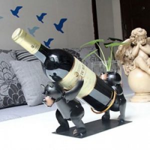 Porte-bouteille de style européen sous forme d&rsquo;ours en fonte