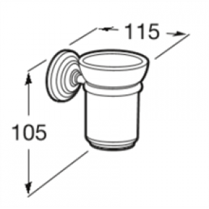 Porte-gobelet et verre mural Twin Roca