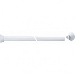 Porte rideaux droit extensible acier epoxy blanc