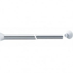 Porte rideaux droit extensible aluminium poli