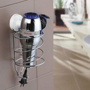 Porte-séchoir de type moderne en nickel avec fixation murale en ventouse