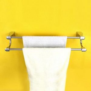 Porte-serviettes à 2 barres en laiton chromé