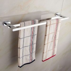 Porte-serviettes à 2 barres en laiton chromé de style contemporain