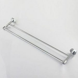 Porte-serviettes à 2 barres en laiton massif chromé