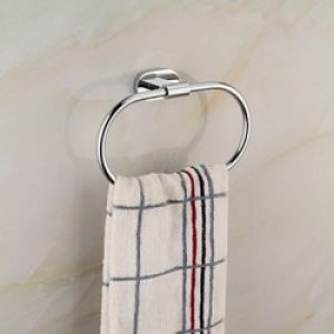 Porte-serviettes anneau contemporaine en laiton chromé