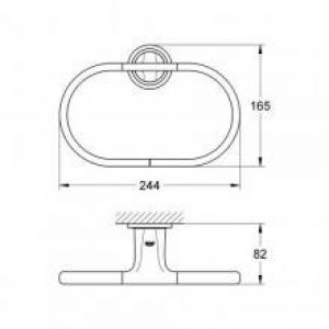 Porte-serviettes anneau en chrome Grohe Veris