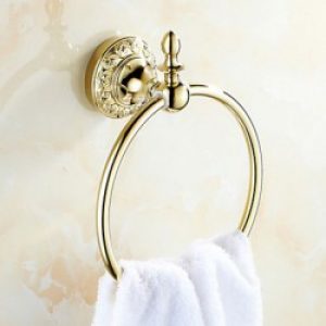 Porte-serviettes anneau néoclassique en laiton et ti-pvd