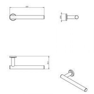 Porte-serviettes architecte 22,5 cm COSMIC