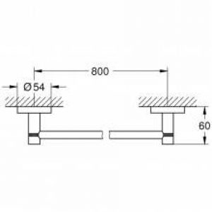 Porte-serviettes barre de 80 cm Essentials Grohe