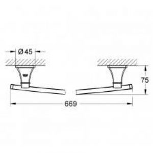 Porte-serviettes barre Grohe Grandera Or