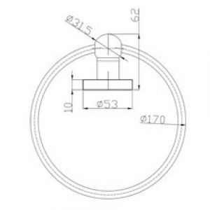 Porte-serviettes cerceau 17 cm laiton Medicrom…