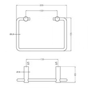 Porte-serviettes cerceau carré satiné Medinox…