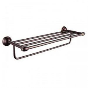 Porte-serviettes de style antique avec finition en bronze huilé ( longueur 64 cm )