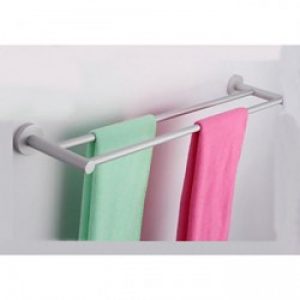 Porte-serviettes à deux barres de style contemporain en aluminium anodisé