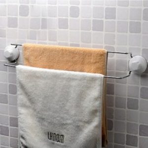 Porte-serviettes à deux barres et à ventouses puissantes pour la fixation ( 57 cm )