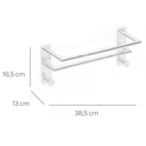 Porte-serviettes double 40 cm avec 2 crochets…
