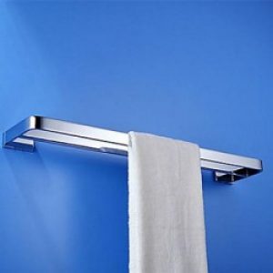 Porte-serviettes à double barre en laiton chromé