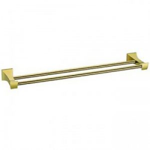 Porte-serviettes à double barres en alliage de zinc et de finition en ti-pvd