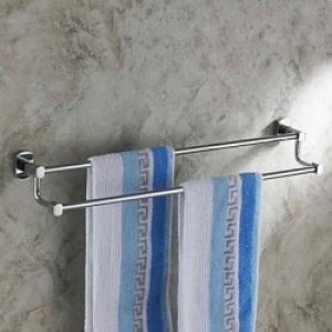 Porte-serviettes double en laiton argenté