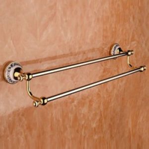 Porte-serviettes en alliage de zinc à double barres de type contemporain